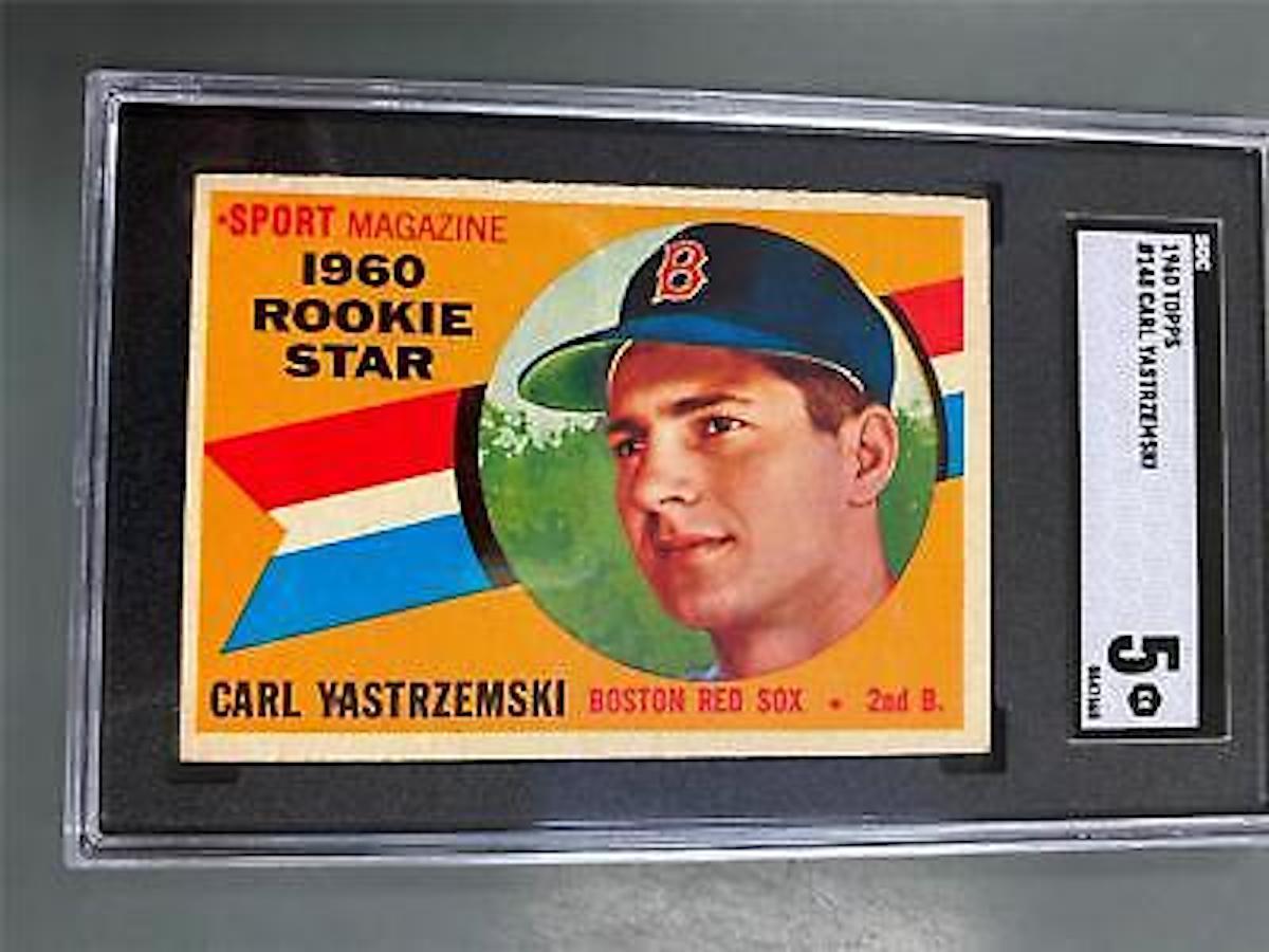 Carl Yastrzemski Boston Red Sox Autographed 1960 Topps Chrome Rookie Green Jumbo Card - Limited Edition of 50
