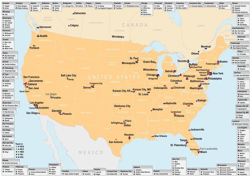 United States Map of Most Hated NFL Teams