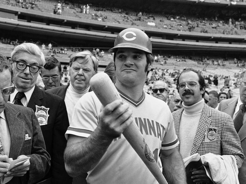 Baseball greats at Crosley Field: Bench, Rose, Mays, Koufax